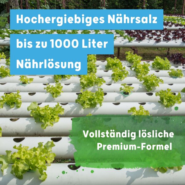 Blusana SOLTIVA hydro Nährsalz 800 ml Hydroponik-Dünger und Hydrokultur-Dünger | NPK 15-7-22 +Magnesium mit Eisen-Doppelchelat
