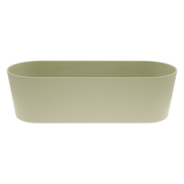 Leni Flori Jardiniere JA 50 Khaki Pflanzkasten oval wasserdicht Übertopf Kunststoff matt Hydrokultur Balkon Terrasse