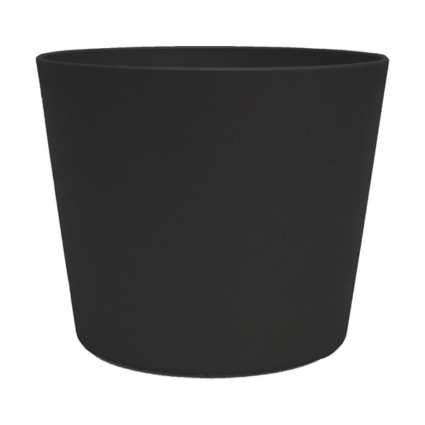 Flori Blumentopf Kunststoff Übertopf Ø 19 cm Höhe 18 cm Schwarz matt Pflanztopf für Zimmerpflanzen Outdoor Indoor