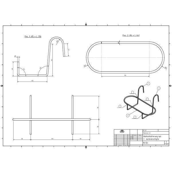 Balkonhalterung für Flori Jardiniere 28