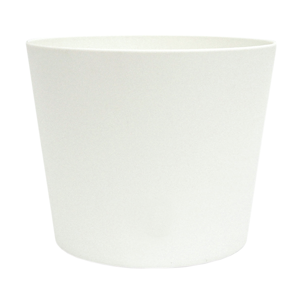 Flori Blumentopf Kunststoff Übertopf Ø 24 cm Höhe 22 cm Weiß matt Pflanztopf für Zimmerpflanzen Outdoor Indoor